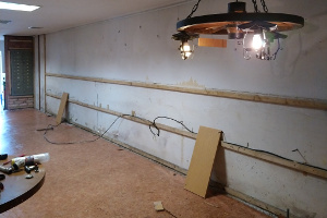 ehemalige Wandverkleidung Blick vom Stammtisch